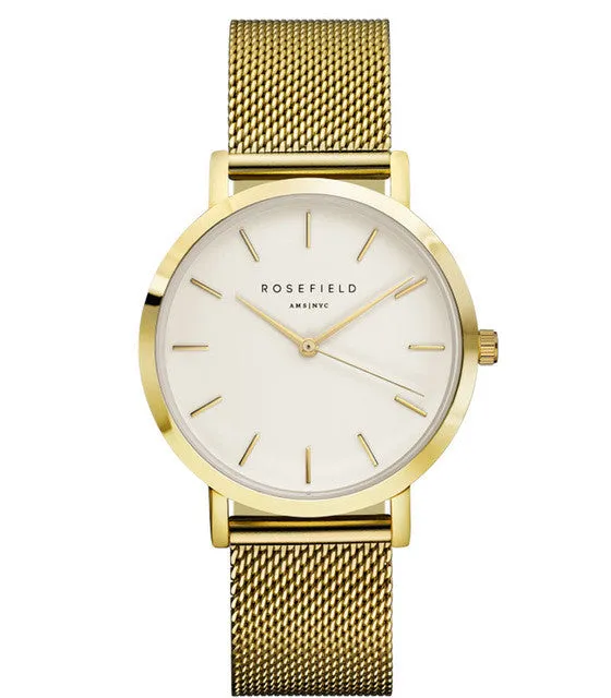 ROSEFIELD Watch Golden Genuine Leather