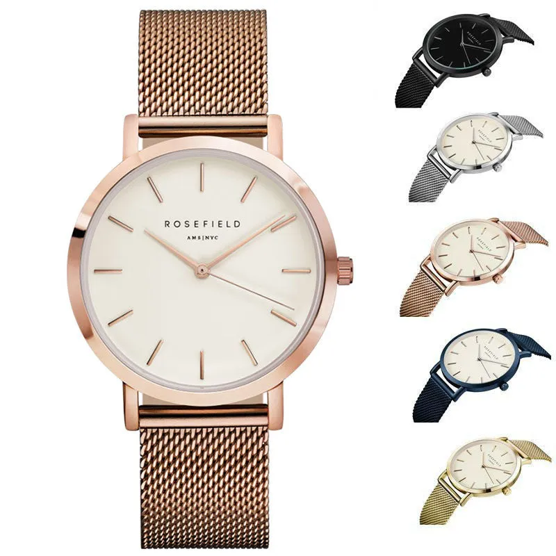 ROSEFIELD Watch Golden Genuine Leather