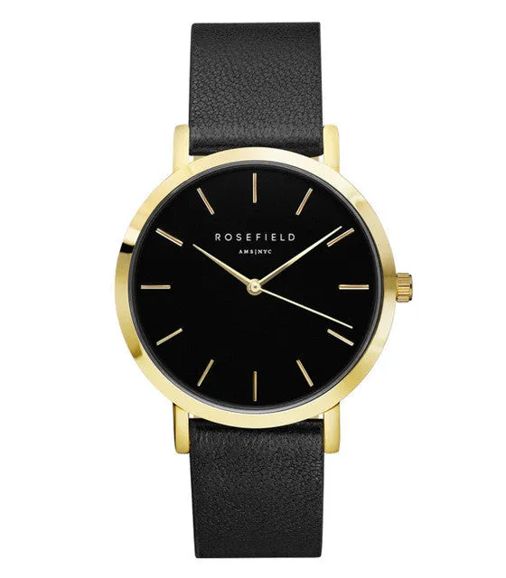 ROSEFIELD Watch Golden Genuine Leather