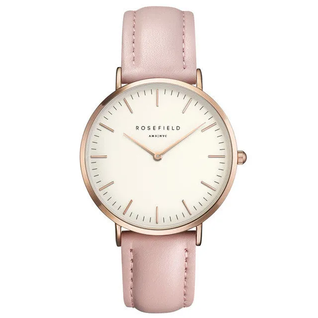 ROSEFIELD Watch Golden Genuine Leather