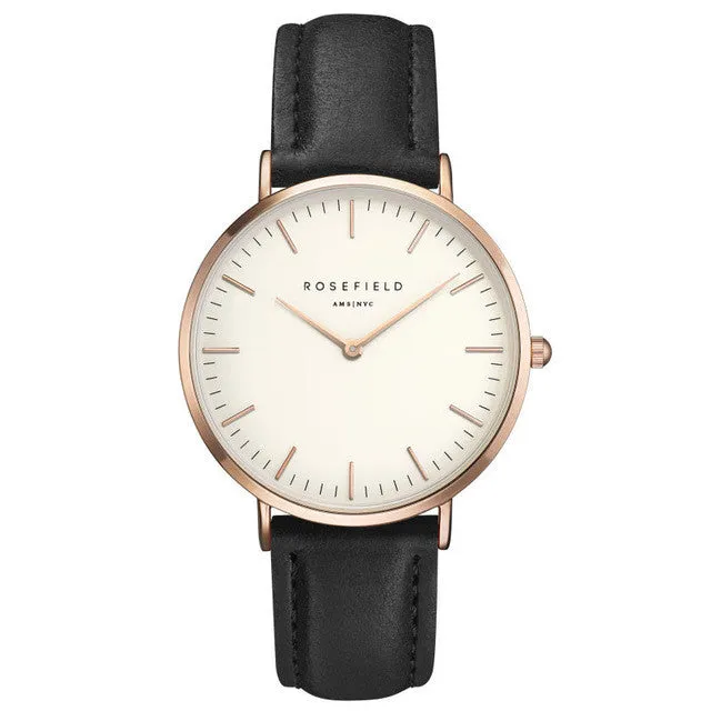 ROSEFIELD Watch Golden Genuine Leather