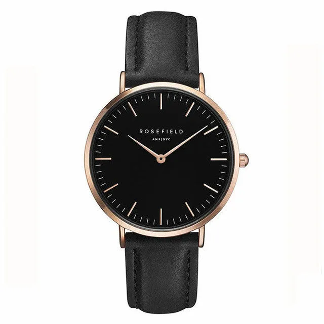 ROSEFIELD Watch Golden Genuine Leather