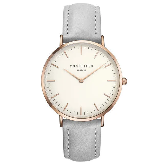 ROSEFIELD Watch Golden Genuine Leather