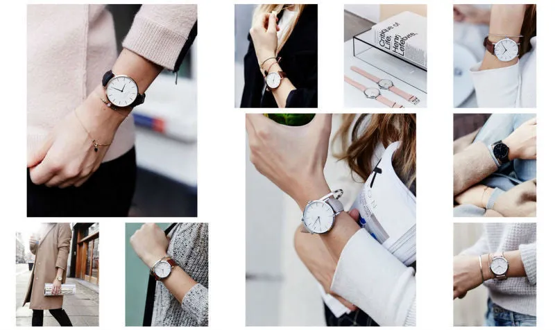 ROSEFIELD Watch Golden Genuine Leather