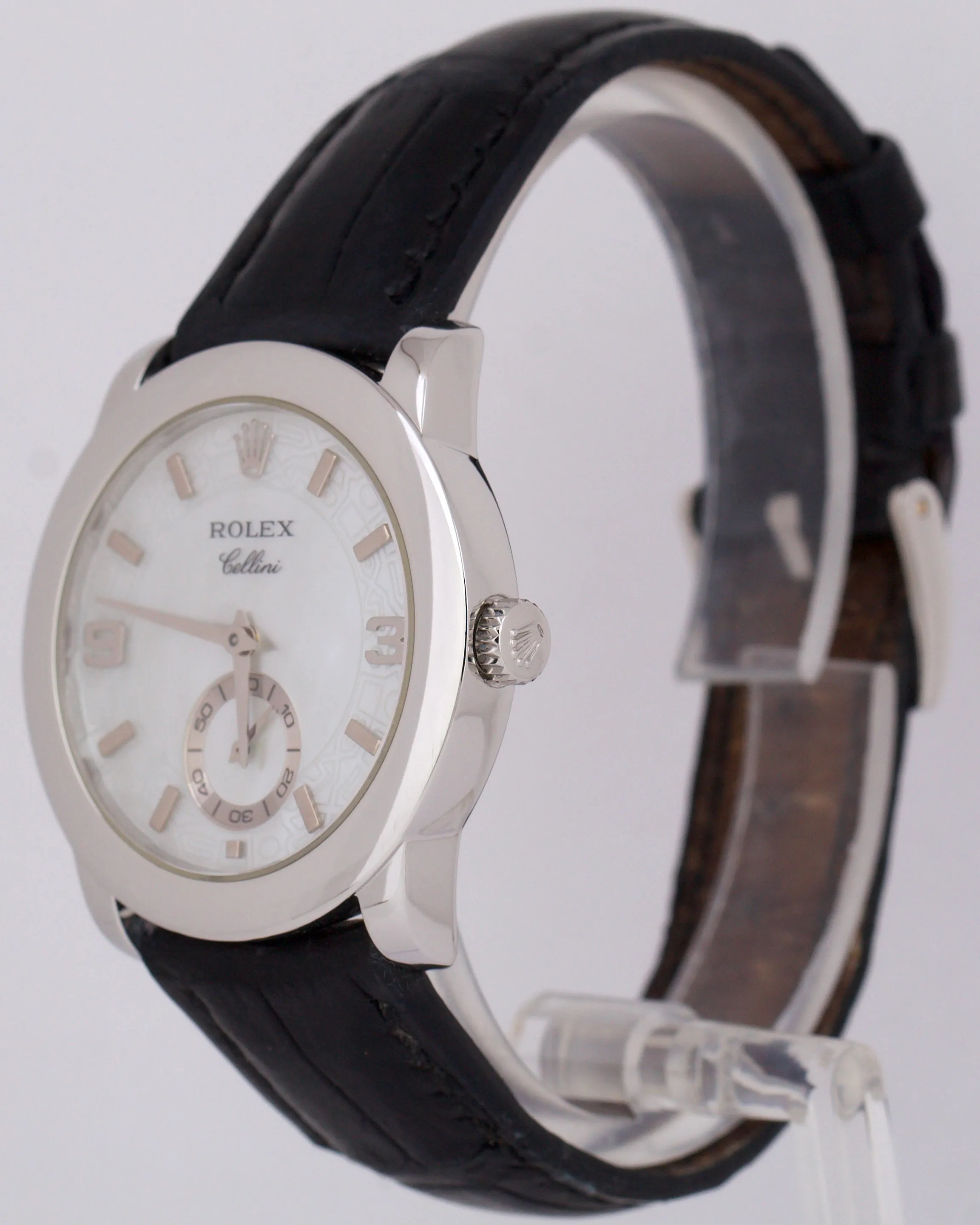 RSC Rolex Cellini Cellinium JUBILEE MOTHER OF PEARL Platinum 35mm 5240/6 Watch