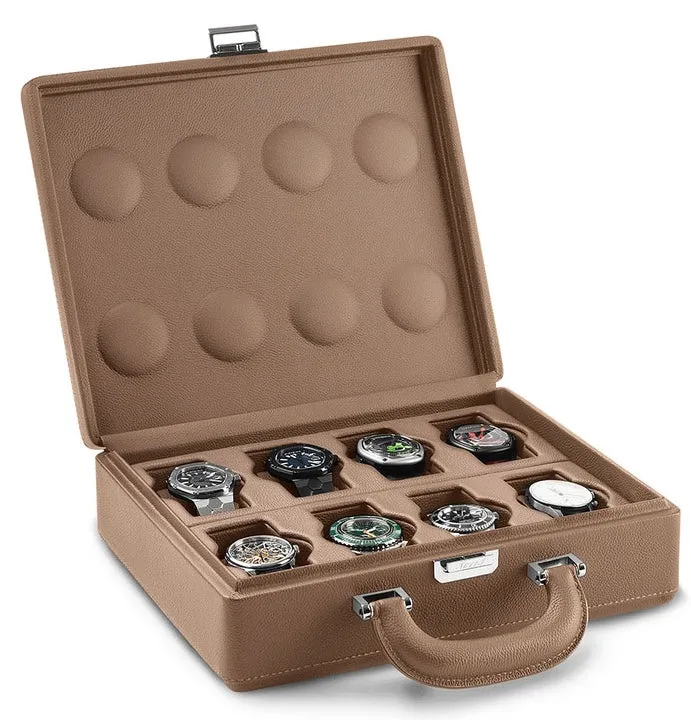 Scatola del Tempo Watch Case Valigetta 8 Handle Chestnut