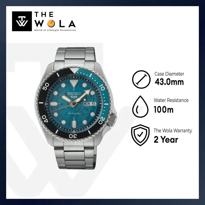 Seiko 5 Sports Superman SRPJ45K1 Skeleton Style Automatic Men's Watch | Blue Dial with Stainless Steel Band