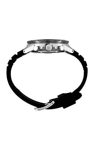 Seiko Men's Stainless Steel Japanese Quartz Silicone Strap, Black, Casual Watch (Model: SSB347)