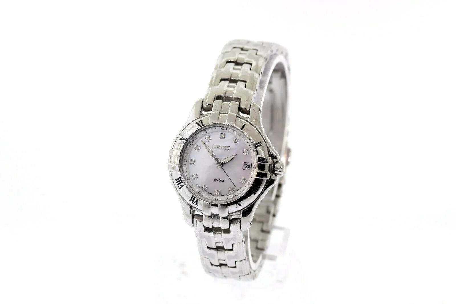Seiko Women's SXDA31 Diamond Mother Of Pearl Dial Stainless Steel Watch