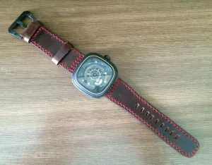 SevenFriday watch band, Seven Friday P2B 01 watch strap, Brown watch band, Leather Watch Strap - 28mm watch band