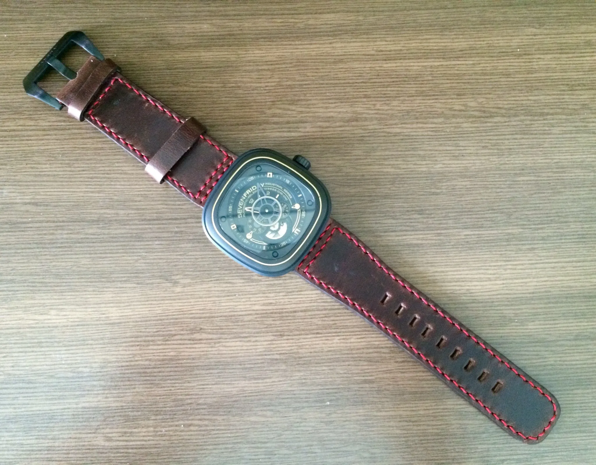 SevenFriday watch band, Seven Friday P2B 01 watch strap, Brown watch band, Leather Watch Strap - 28mm watch band