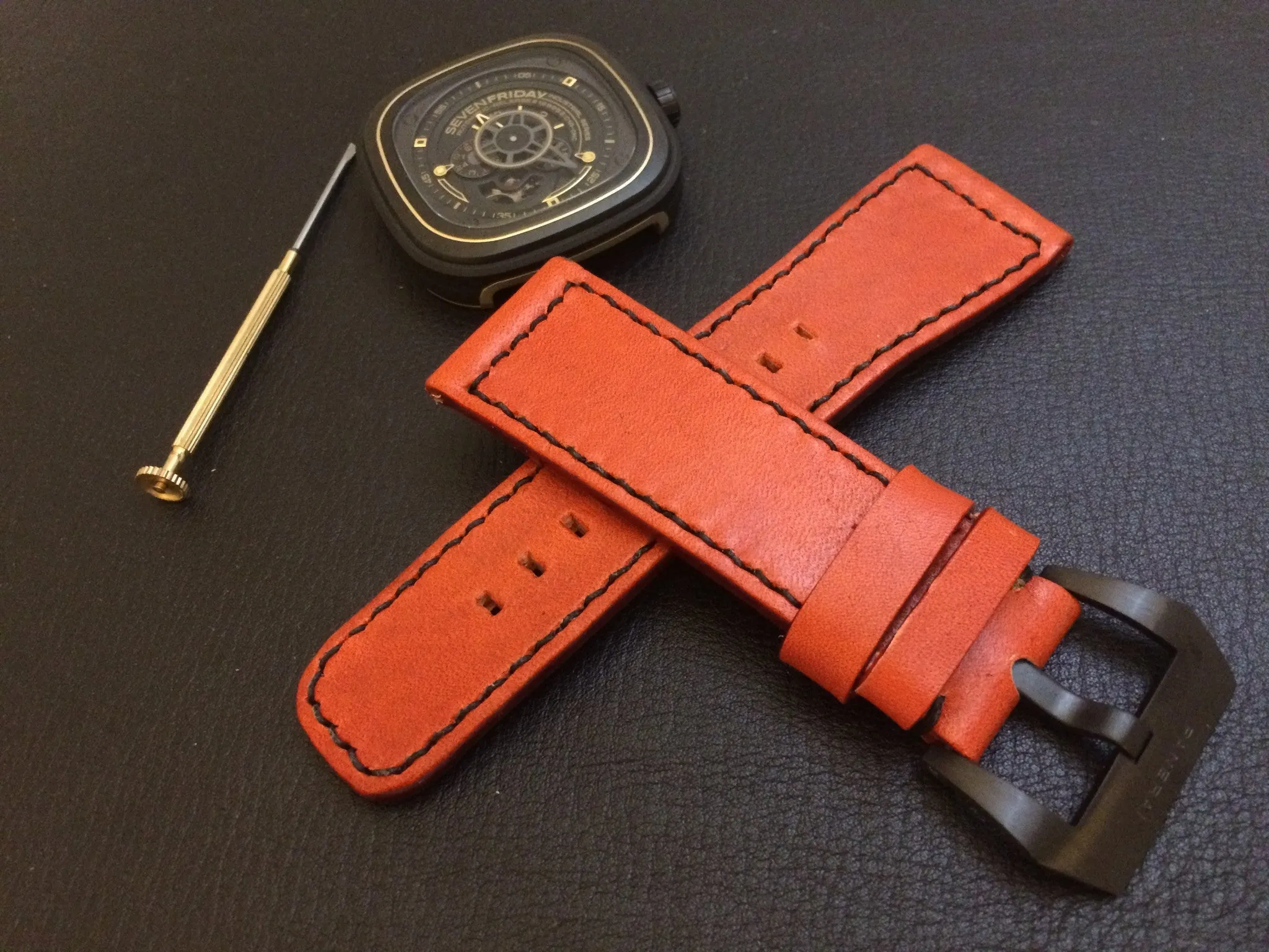 SevenFriday watch band, SevenFriday watch strap, 28mm Watch Strap, Orange Watch Strap Replacement