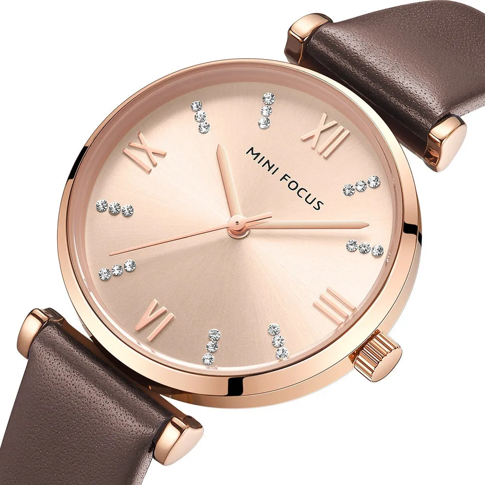 Simple and stylish Japanese movement leather women's watch