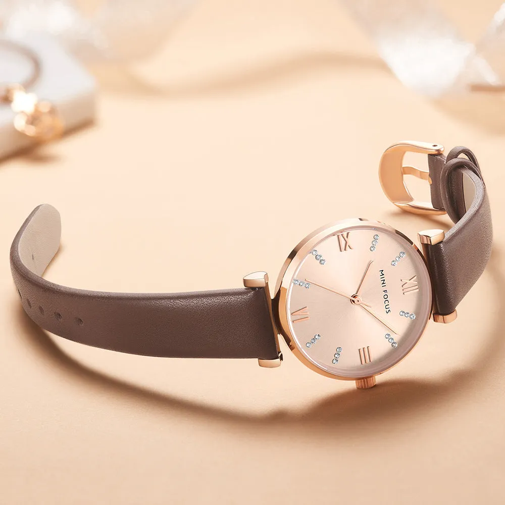 Simple and stylish Japanese movement leather women's watch