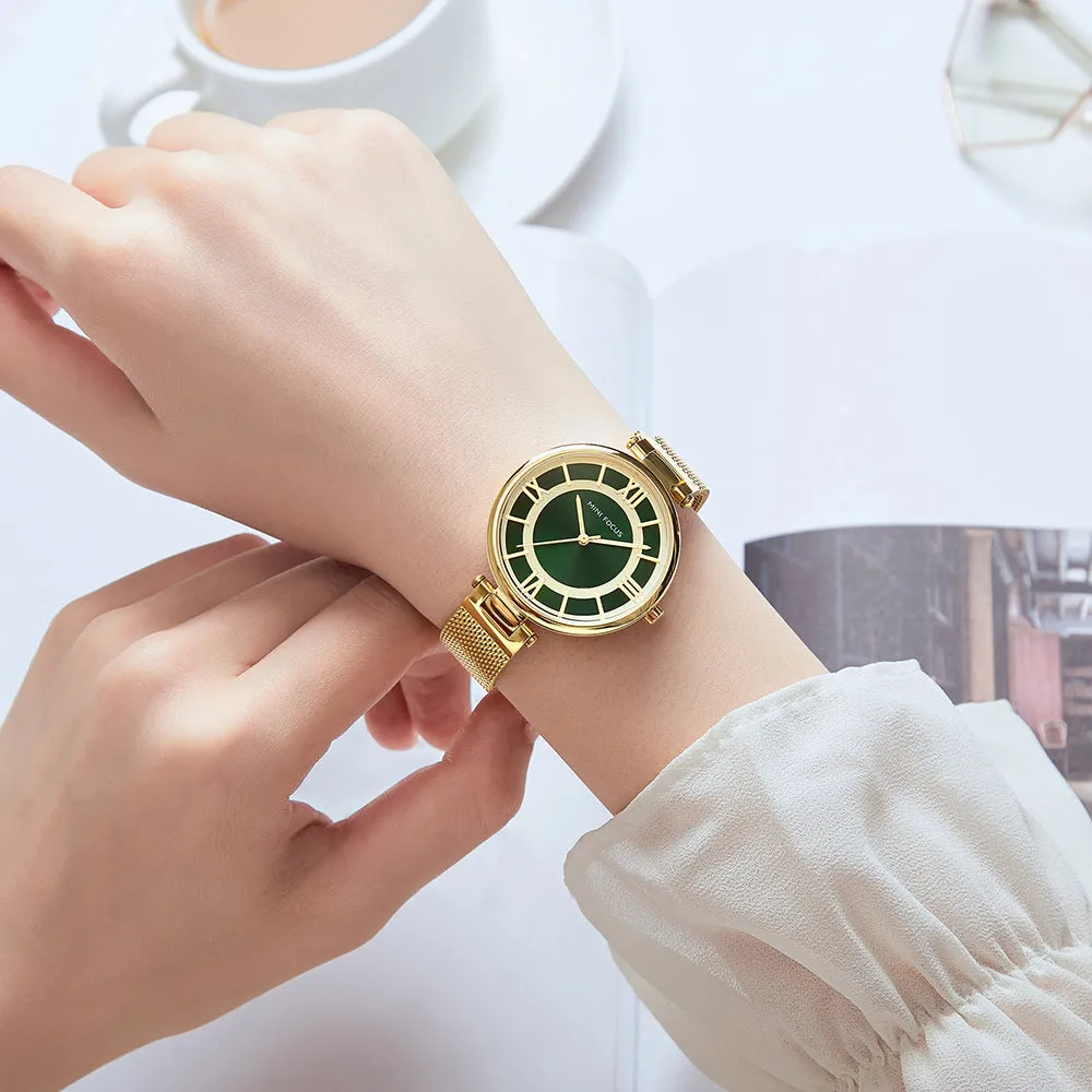 Simple ultra-thin Japanese movement waterproof fine steel Milan strap ladies watch