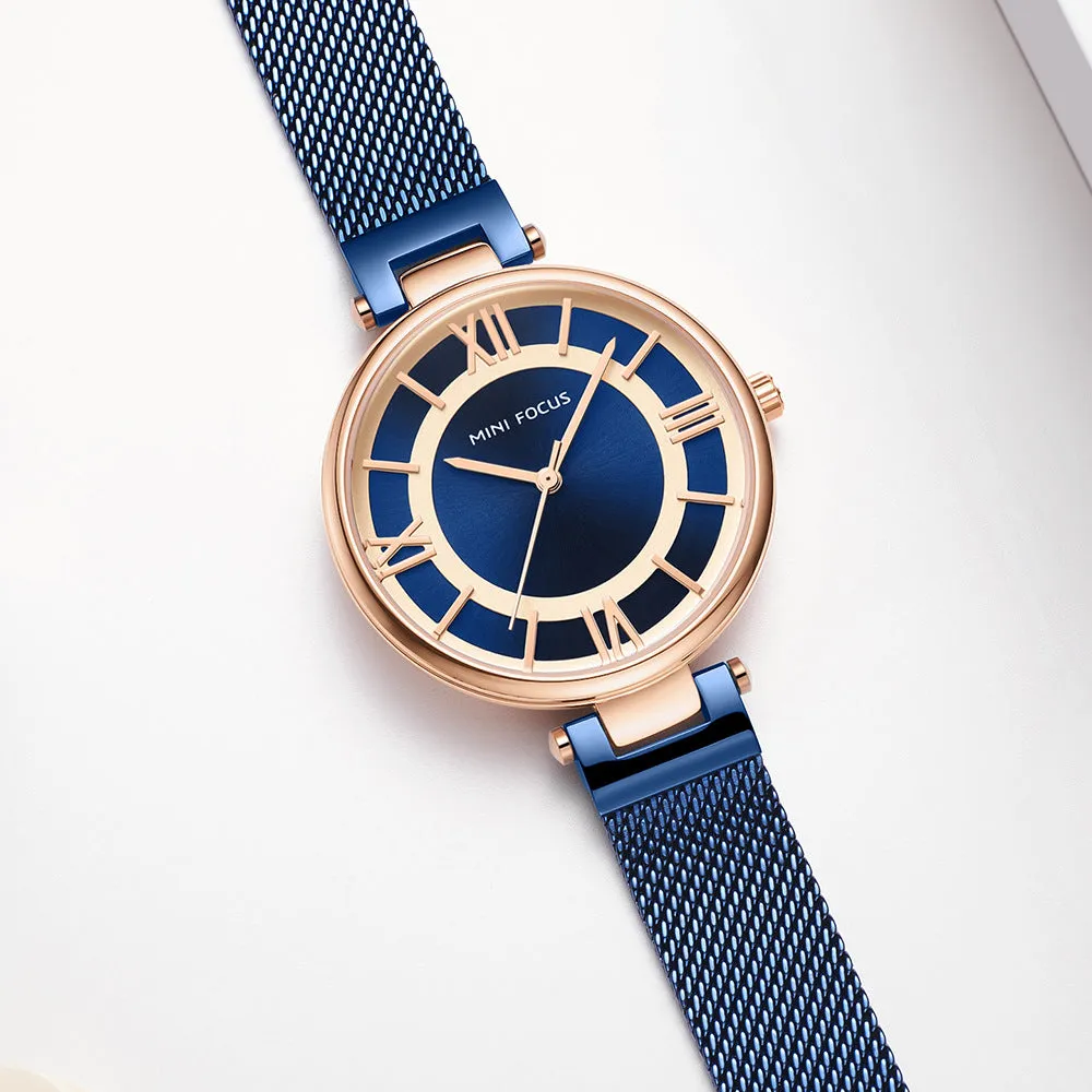 Simple ultra-thin Japanese movement waterproof fine steel Milan strap ladies watch
