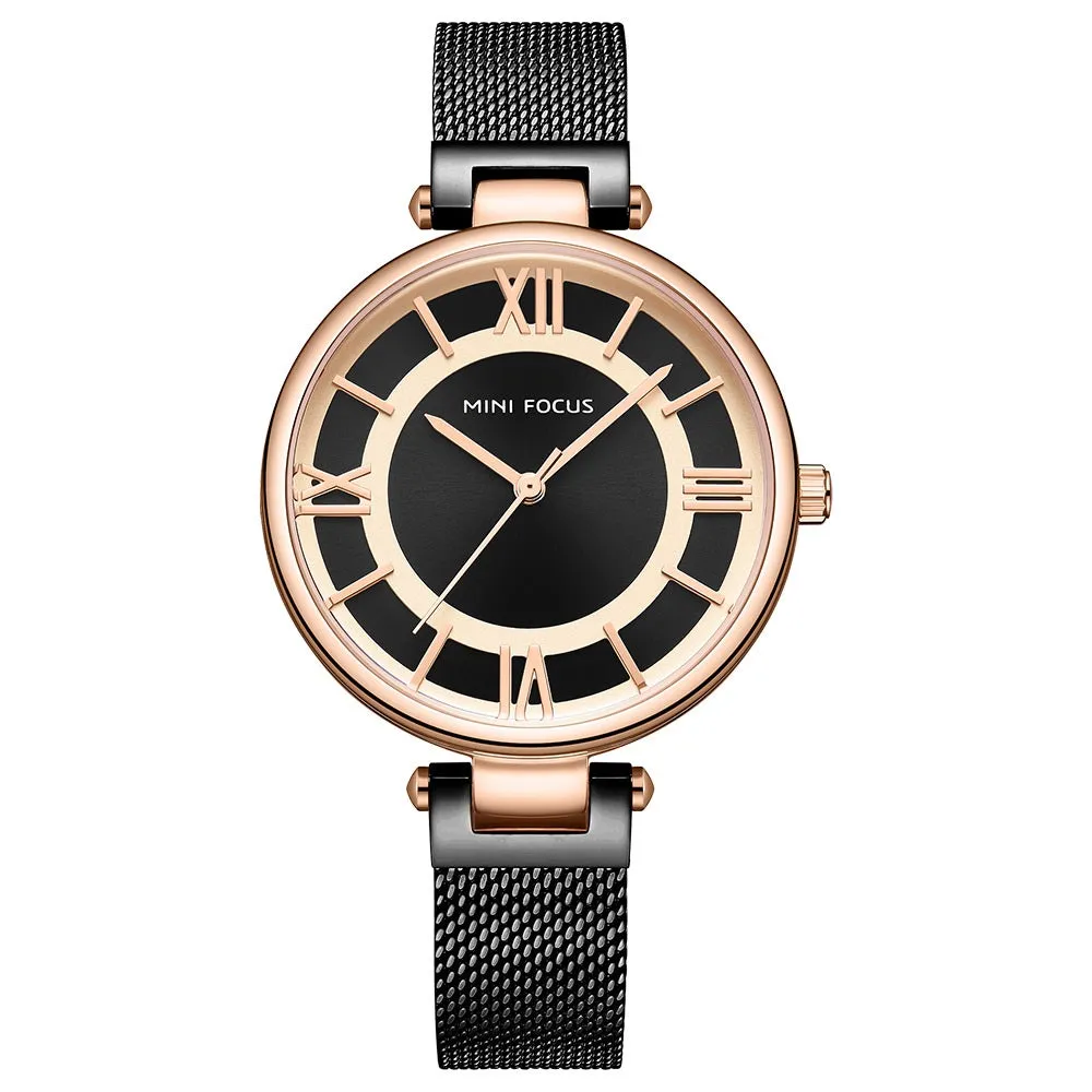 Simple ultra-thin Japanese movement waterproof fine steel Milan strap ladies watch