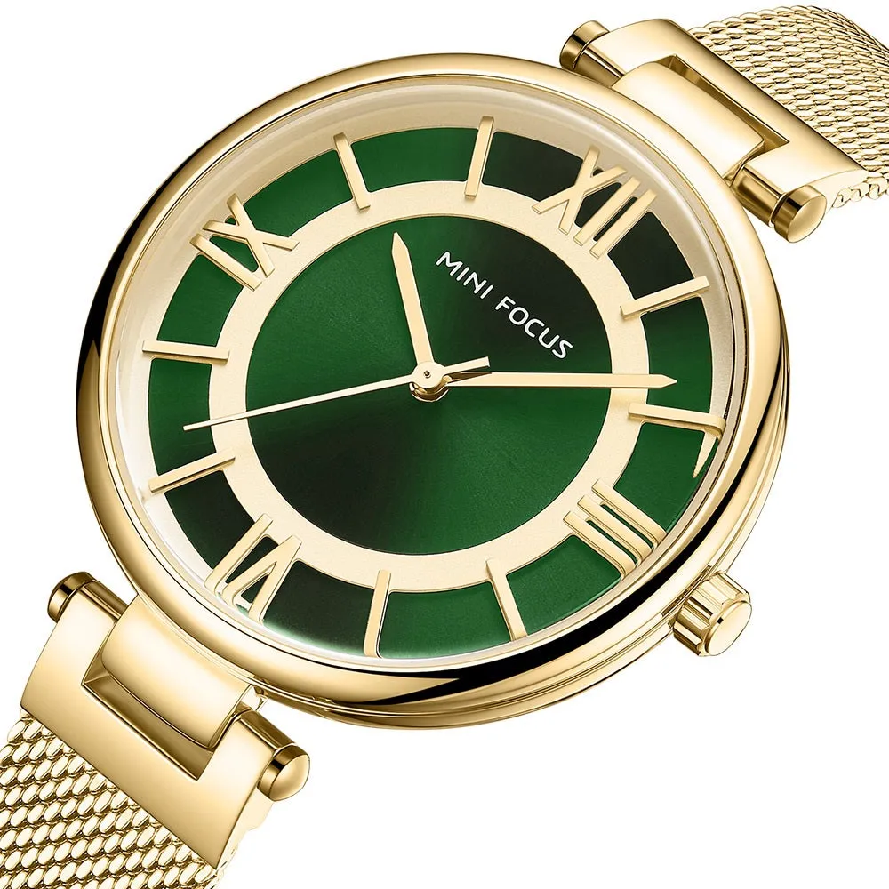 Simple ultra-thin Japanese movement waterproof fine steel Milan strap ladies watch