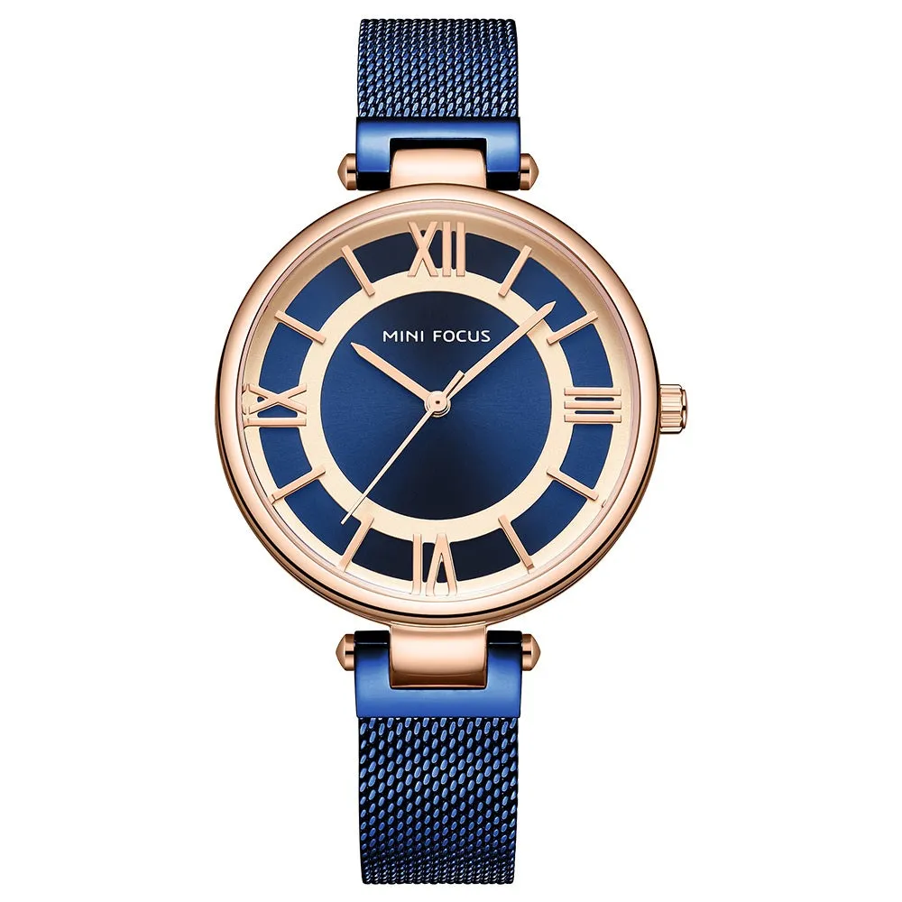 Simple ultra-thin Japanese movement waterproof fine steel Milan strap ladies watch