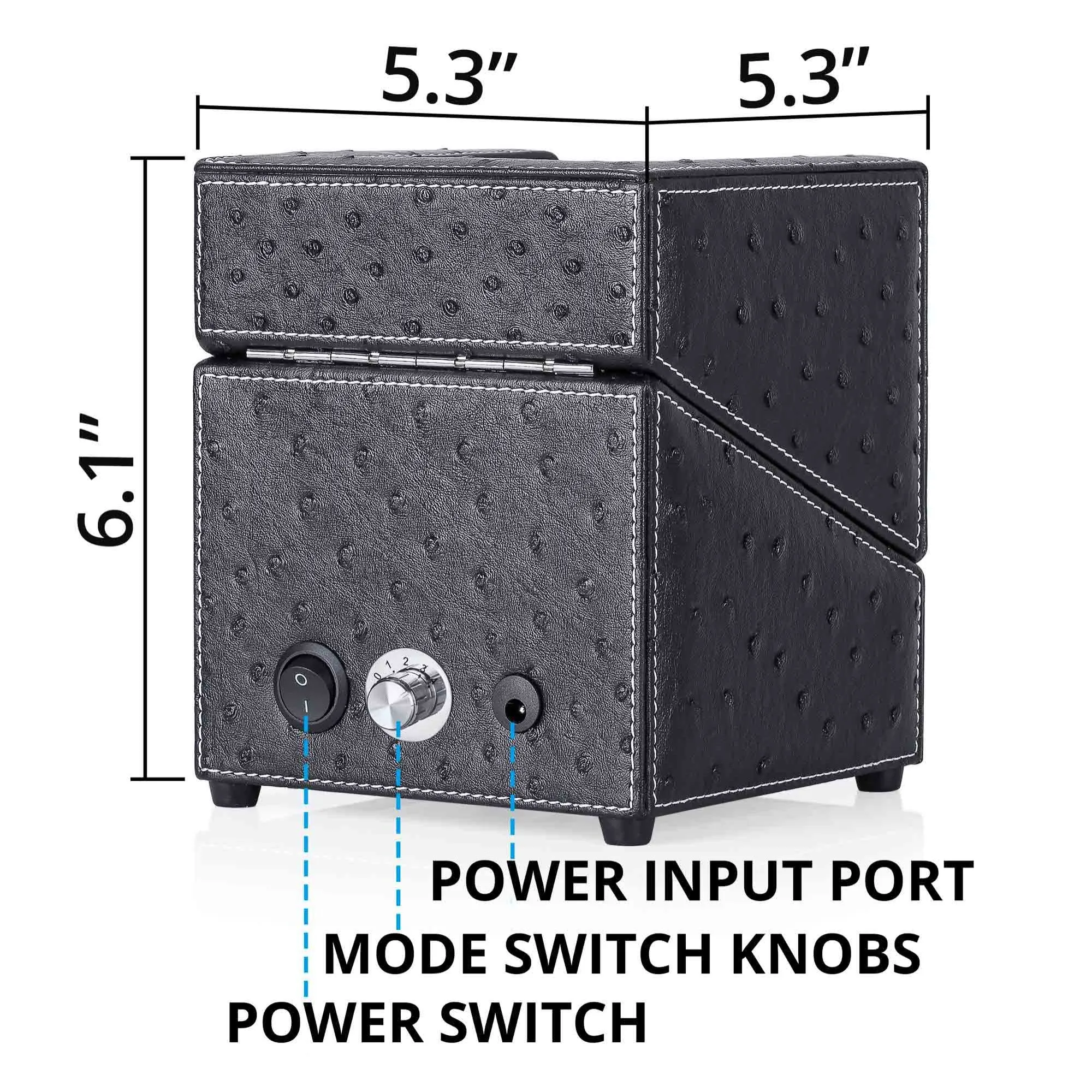 Single Watch Winder in Black Leather
