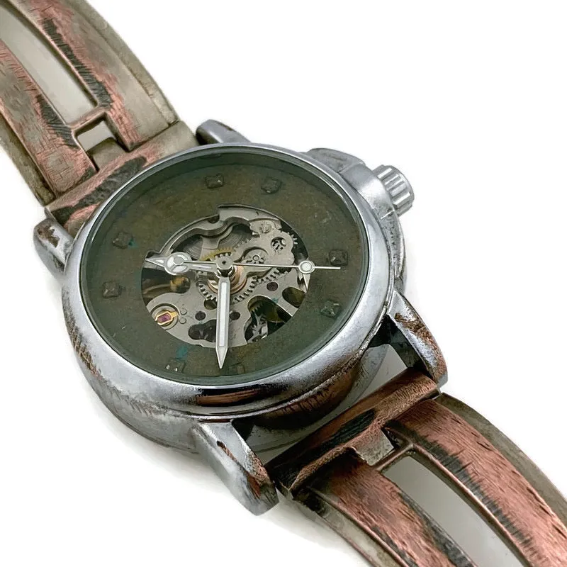 Small Automatic Mechanical Watch, blue Dial