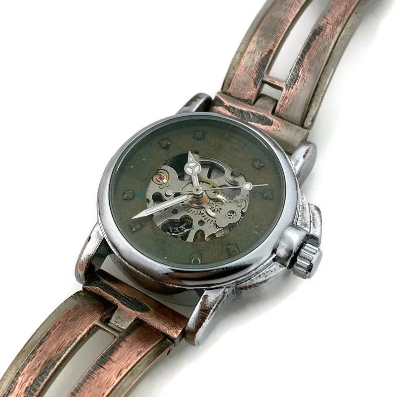 Small Automatic Mechanical Watch, blue Dial