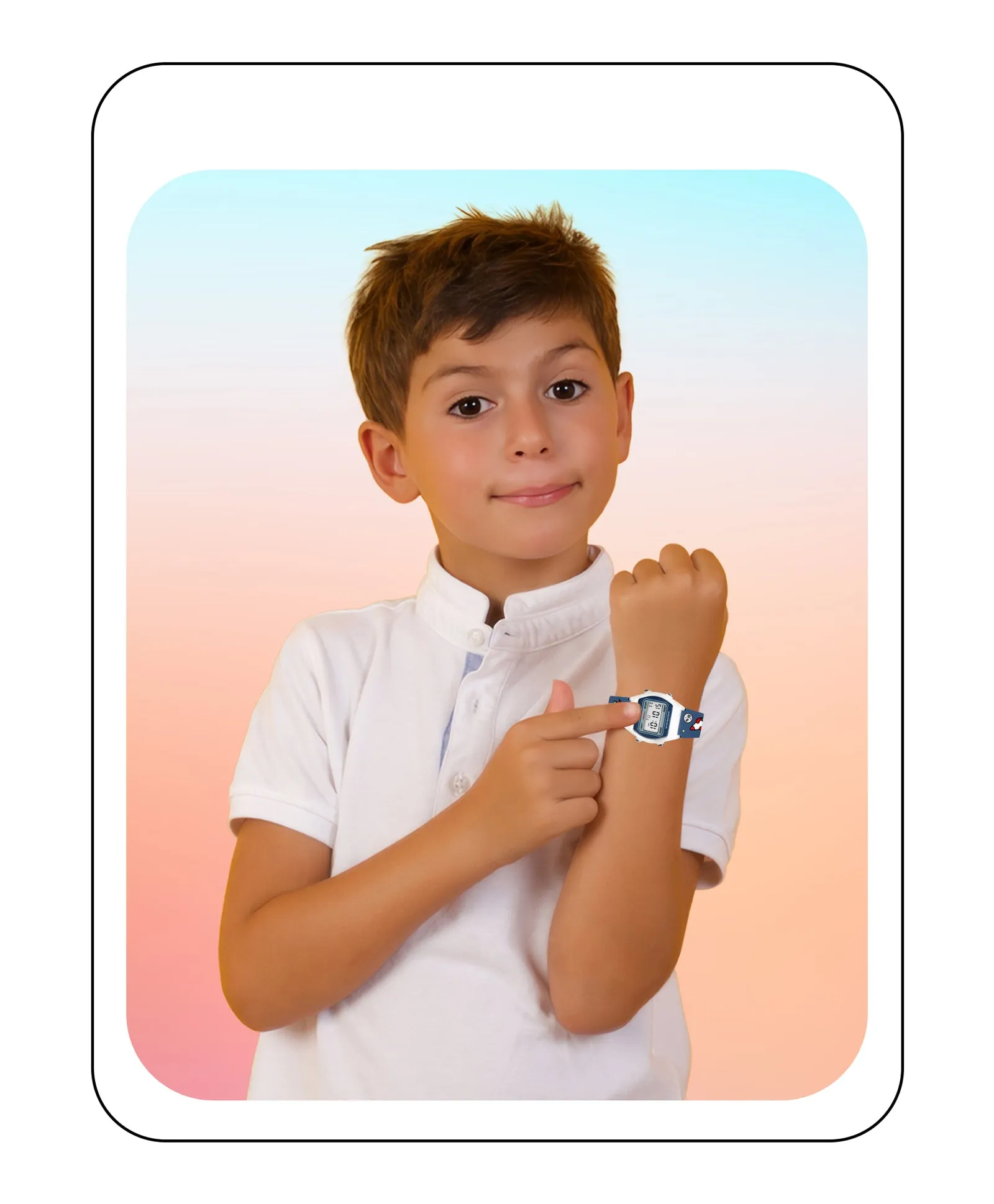 Spiky Eva25 Unique Square Multi Functional Sports Digital Watch - Blue