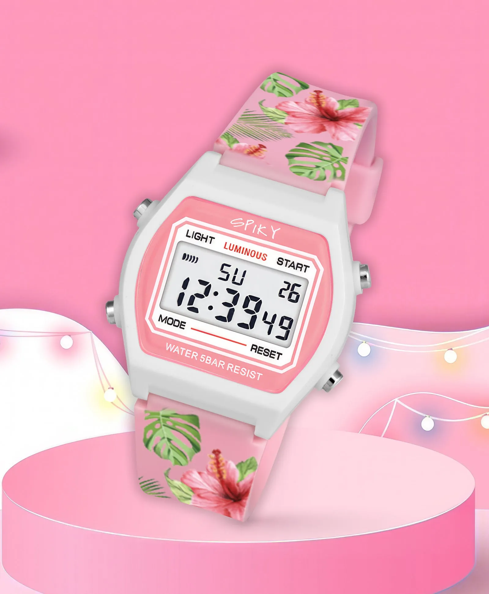 Spiky Eva25 Unique Square Multi Functional Sports Digital Watch - Blue