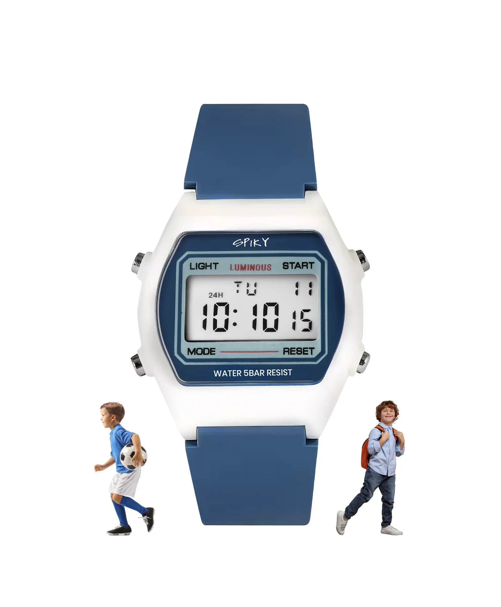 Spiky Eva25 Unique Square Multi Functional Sports Digital Watch - Blue