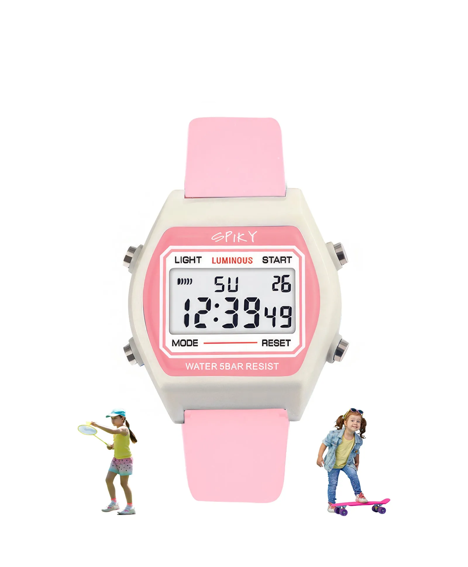Spiky Eva25 Unique Square Multi Functional Sports Digital Watch - Blue
