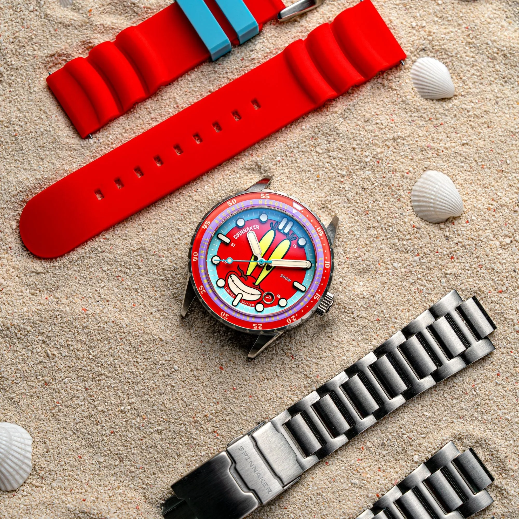 Spinnaker Mr. Krabs Red Hass Automatic Spongebob Squarepants 25th Limited Edition SP-5138-44