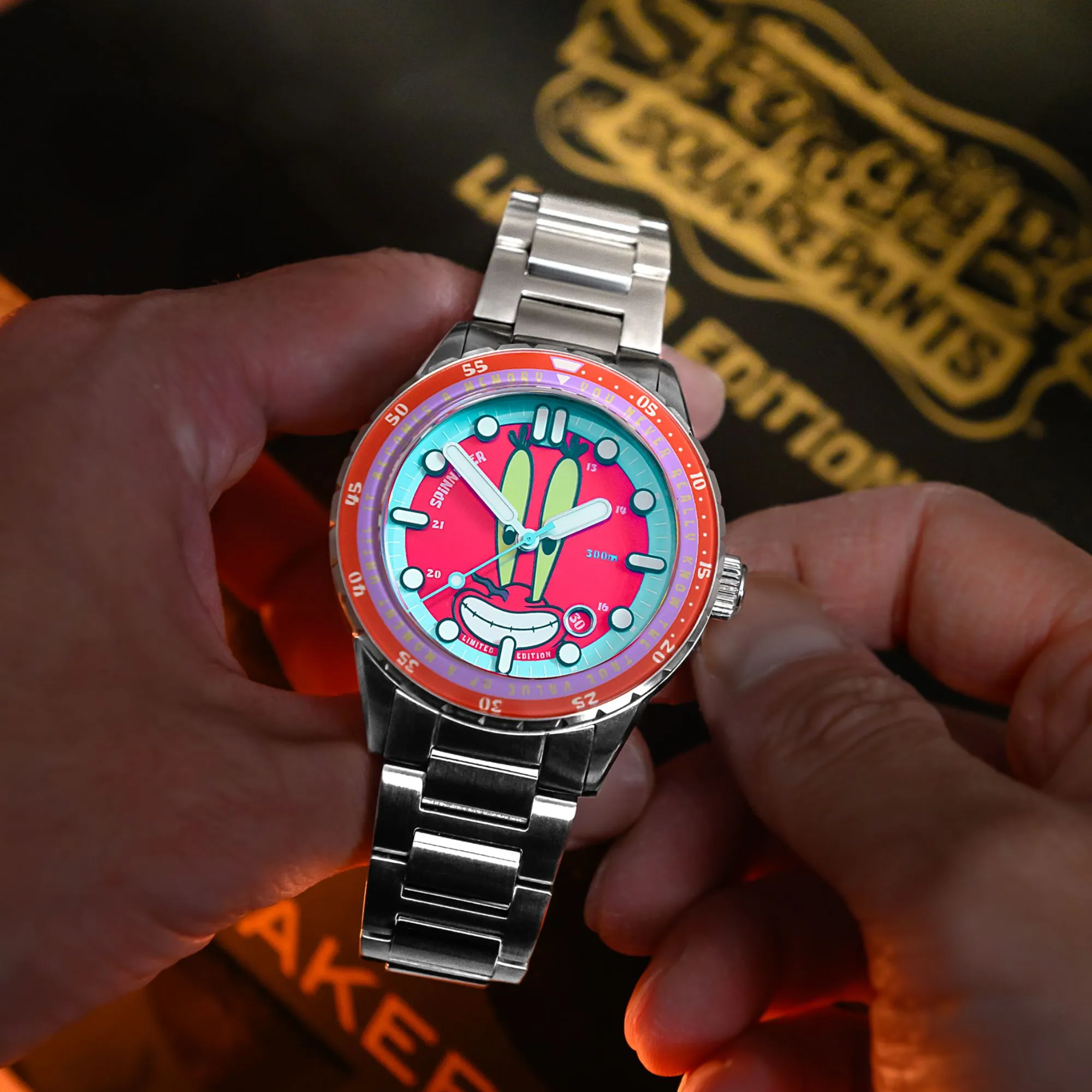 Spinnaker Mr. Krabs Red Hass Automatic Spongebob Squarepants 25th Limited Edition SP-5138-44