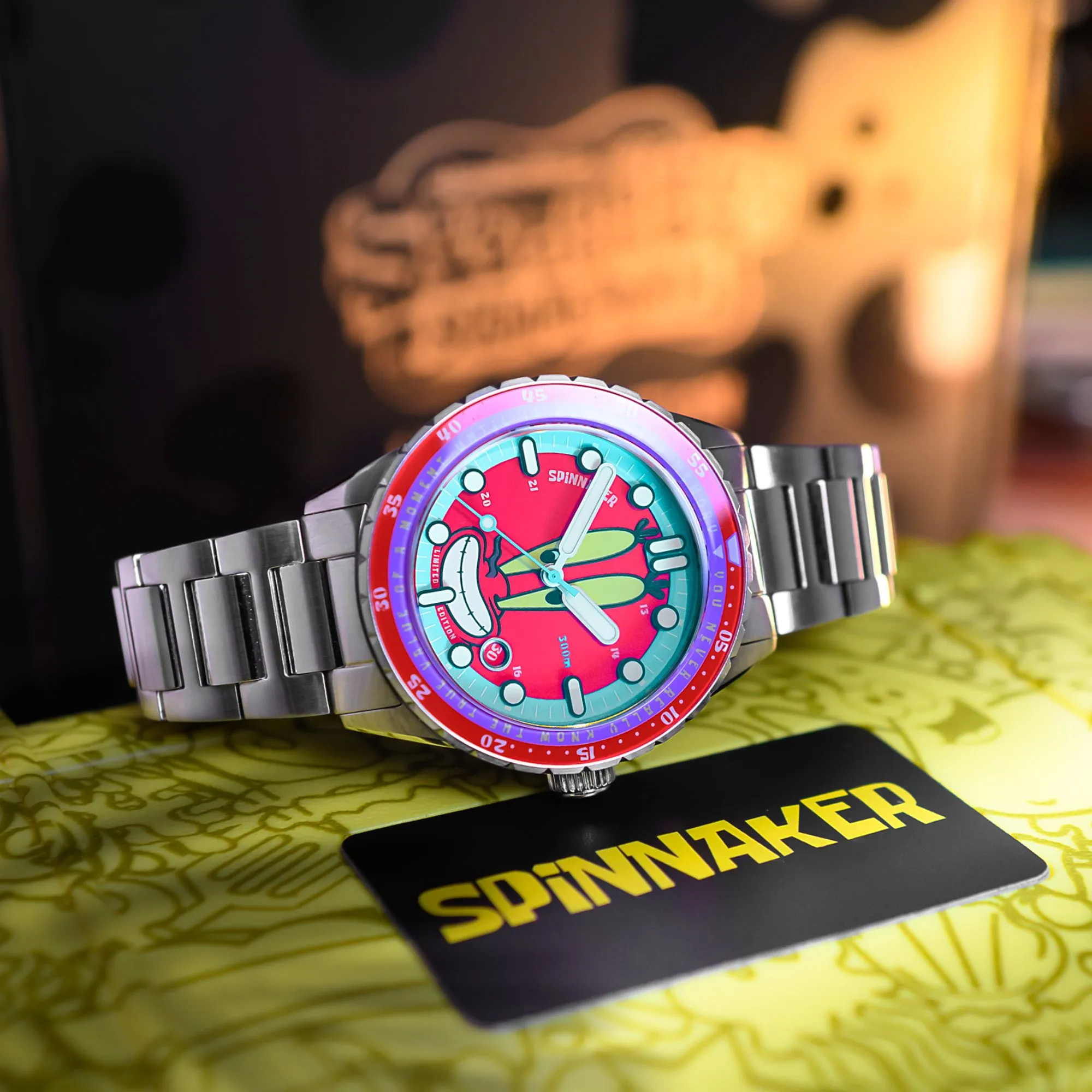 Spinnaker Mr. Krabs Red Hass Automatic Spongebob Squarepants 25th Limited Edition SP-5138-44