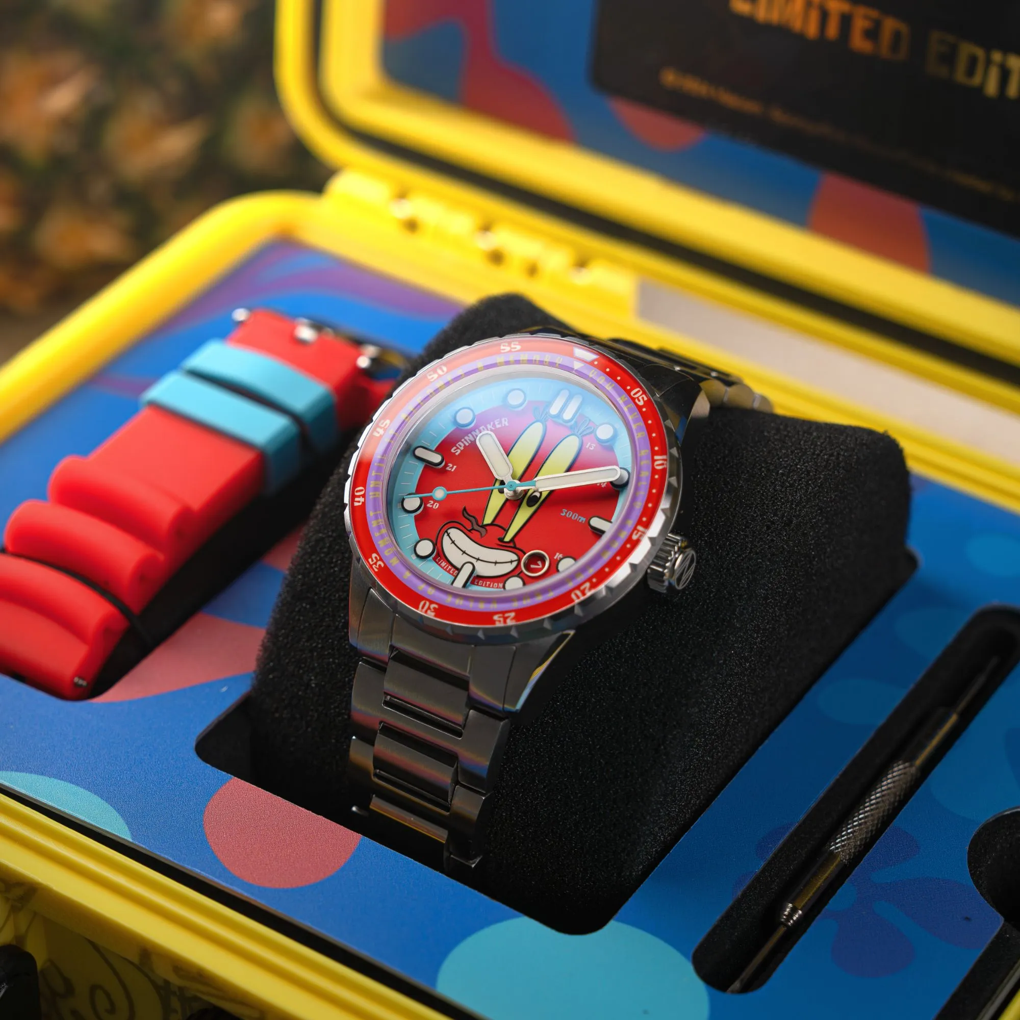 Spinnaker Mr. Krabs Red Hass Automatic Spongebob Squarepants 25th Limited Edition SP-5138-44