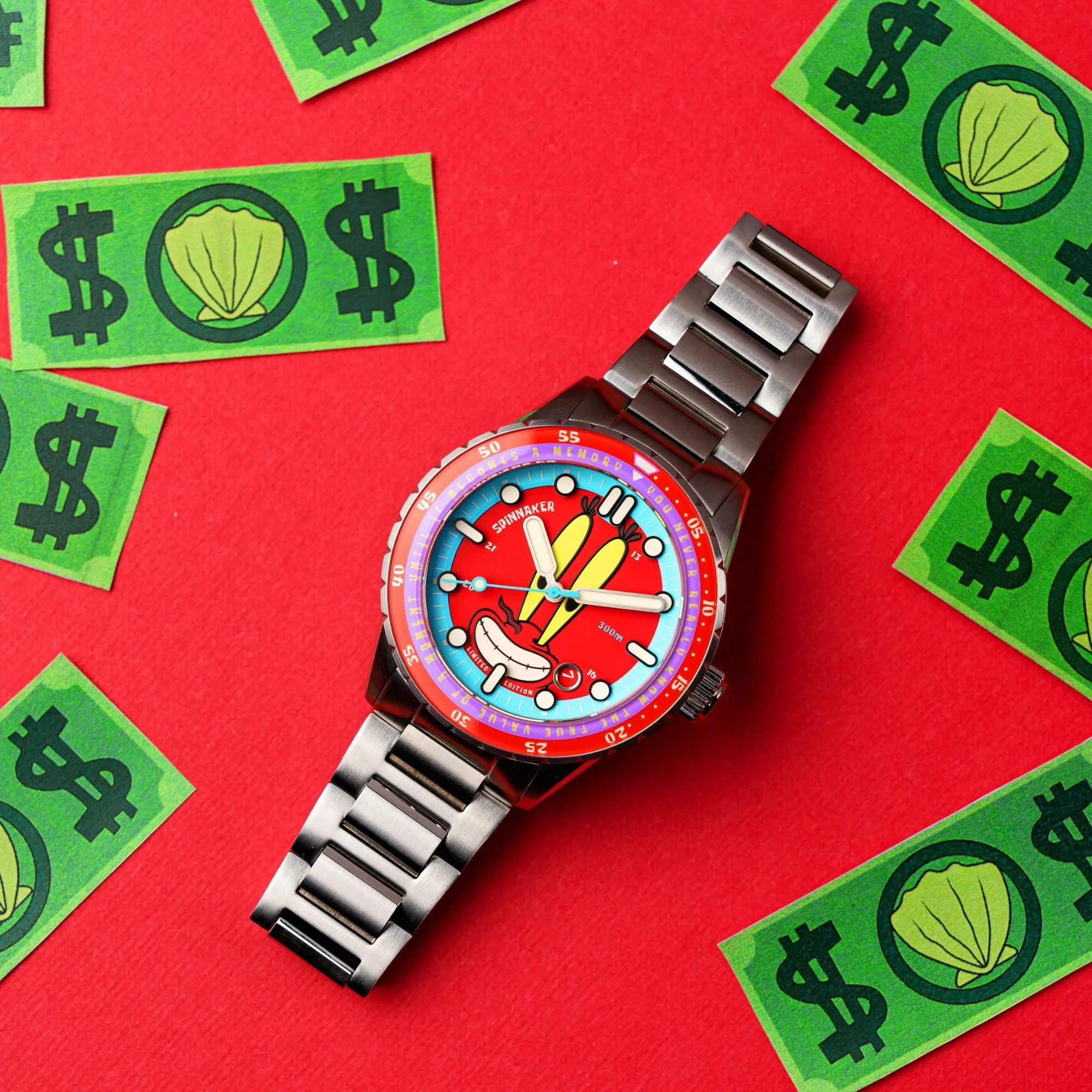 Spinnaker Mr. Krabs Red Hass Automatic Spongebob Squarepants 25th Limited Edition SP-5138-44