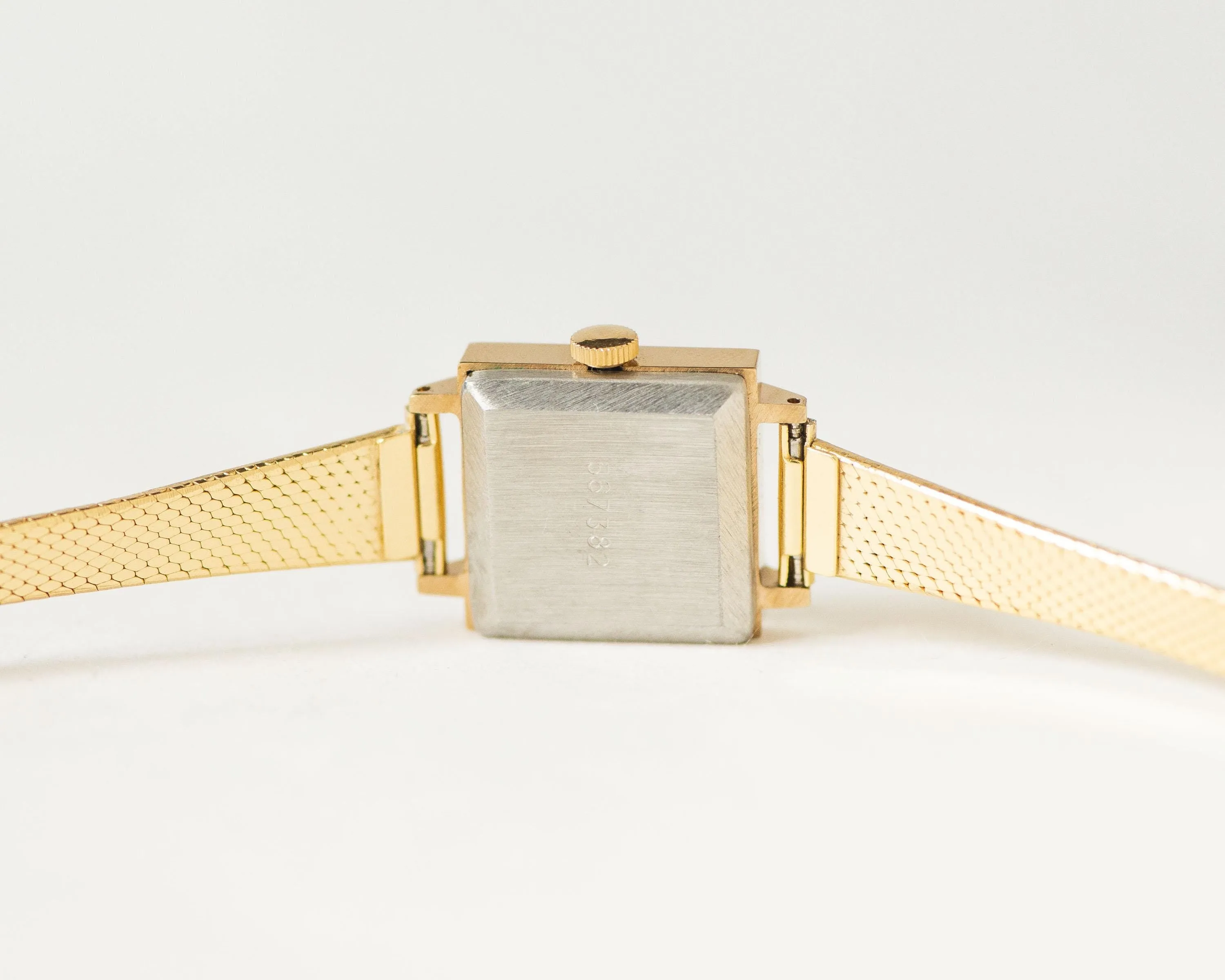 Square cocktail watch for women gold plated Seagull jewelry gift, Roman numerals women watch tank style, retro timepiece dainty accessory