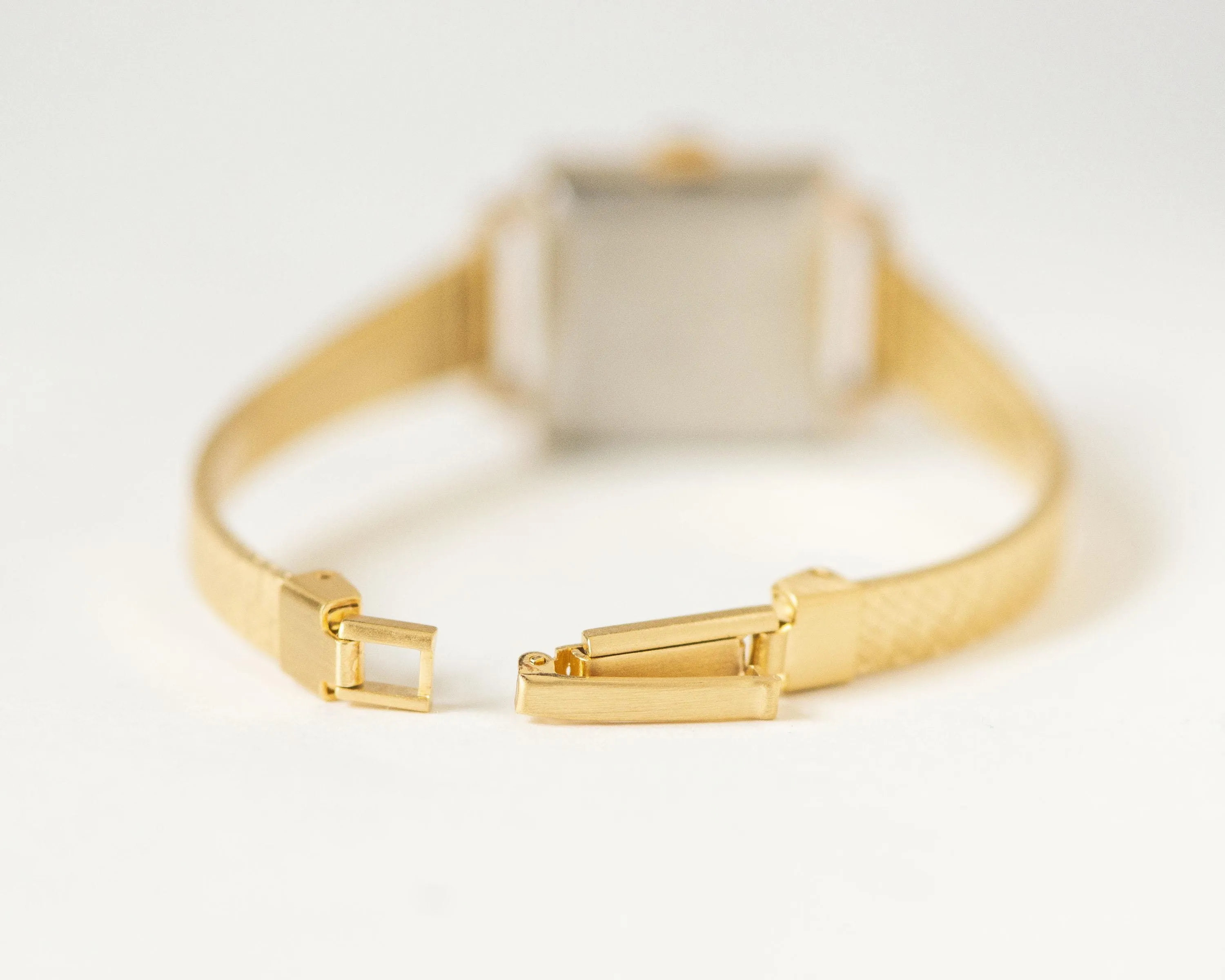 Square cocktail watch for women gold plated Seagull jewelry gift, Roman numerals women watch tank style, retro timepiece dainty accessory