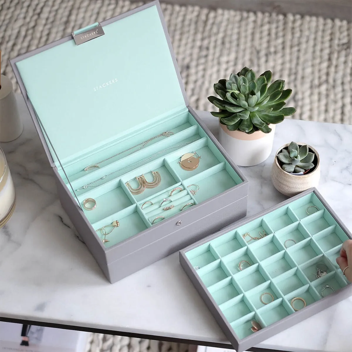 Stackers Classic Jewellery Box (Set) - Dove Grey Mint