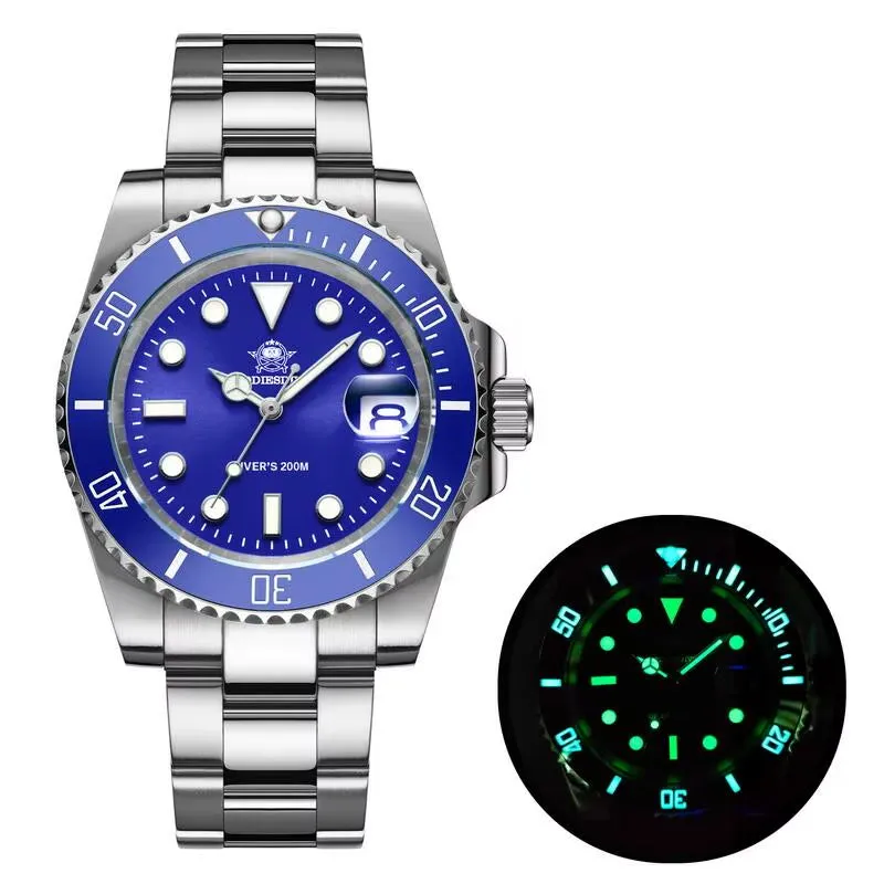 Stainless Steel Watch Men'S European and American Business Leisure Quartz Watch Waterproof Outdoor Sports Watch
