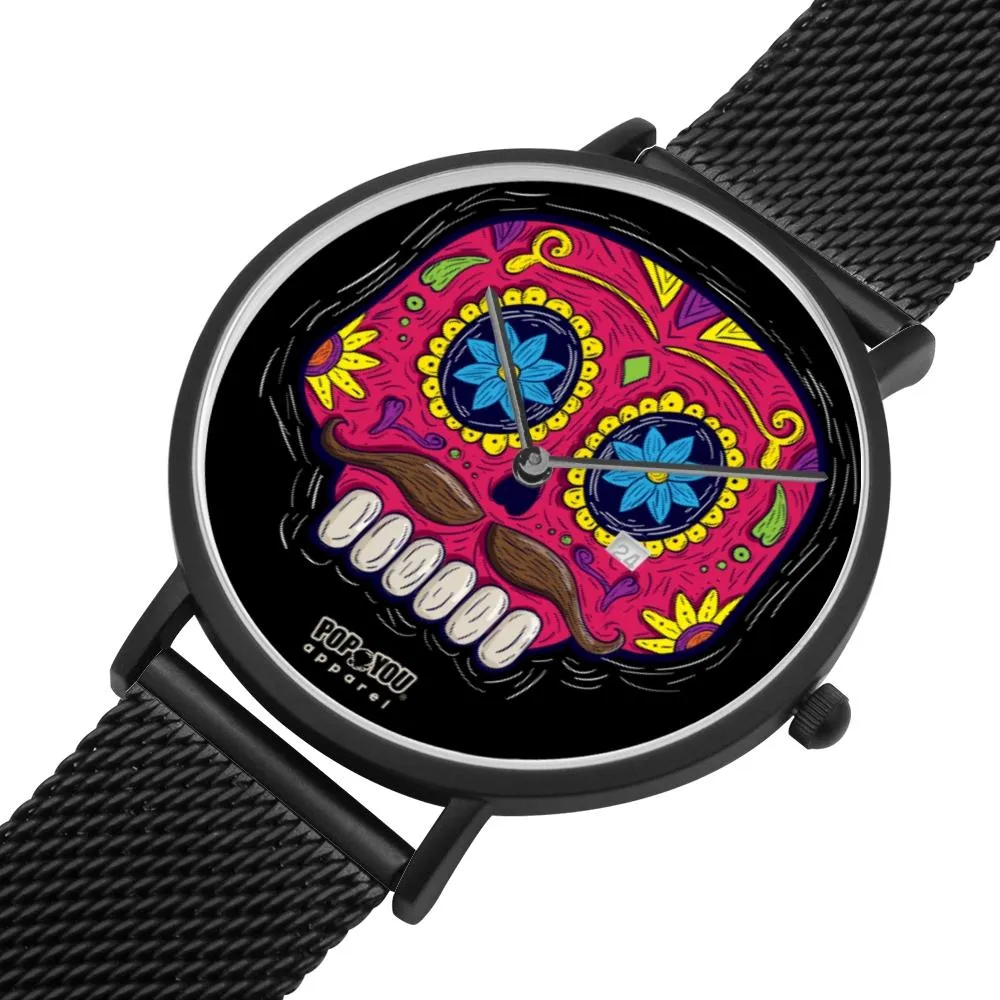 Sugar Skull Watch Mexican Folk Art
