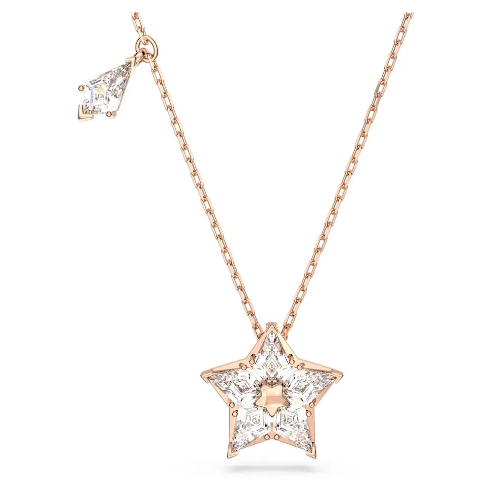 Swarovski Stella Necklace with pendant Kite cut Star White Rose gold-tone plated  38CM x 43 CM