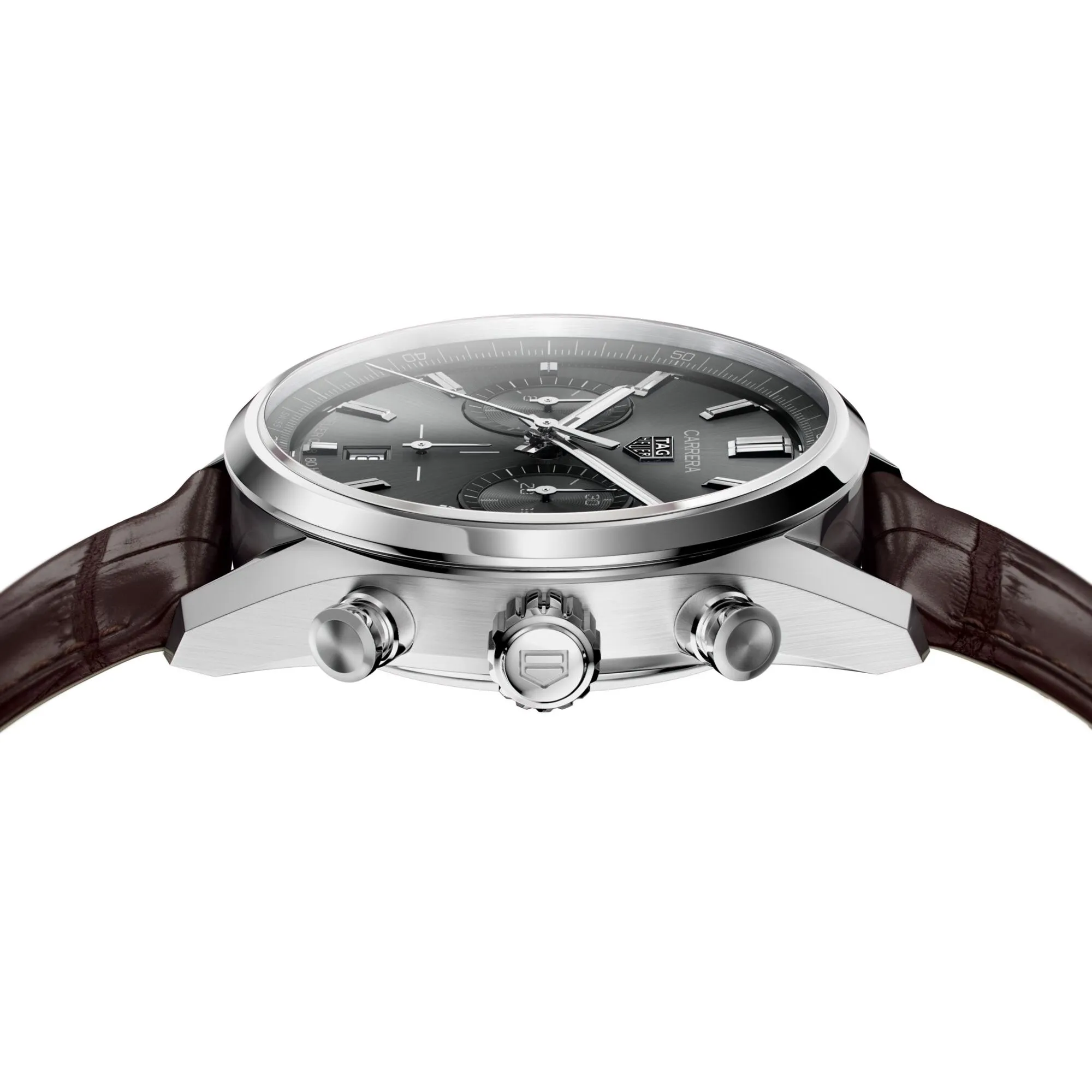 TAG Heuer Carrera Chronograph Men's Calibre Heuer 02 Automatic Chronograph Anthracite Dial Watch with Leather Strap