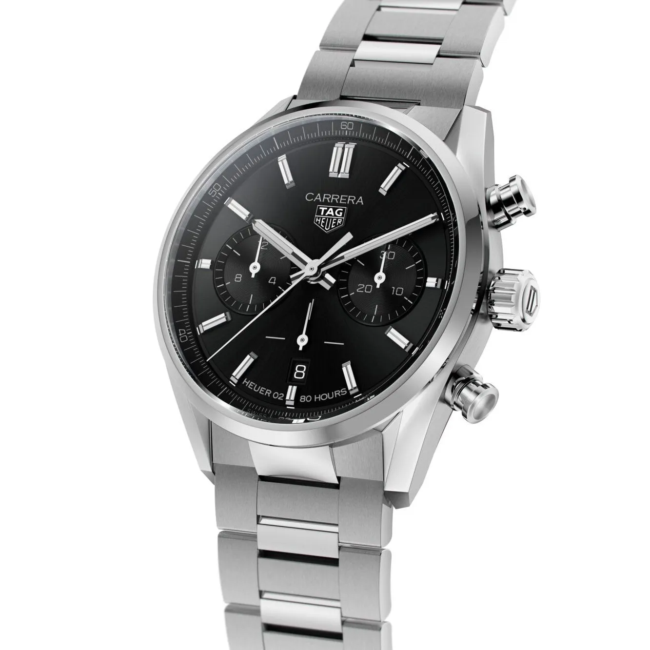 TAG Heuer Carrera Chronograph Men's Calibre Heuer 02 Automatic Chronograph Black Dial Watch