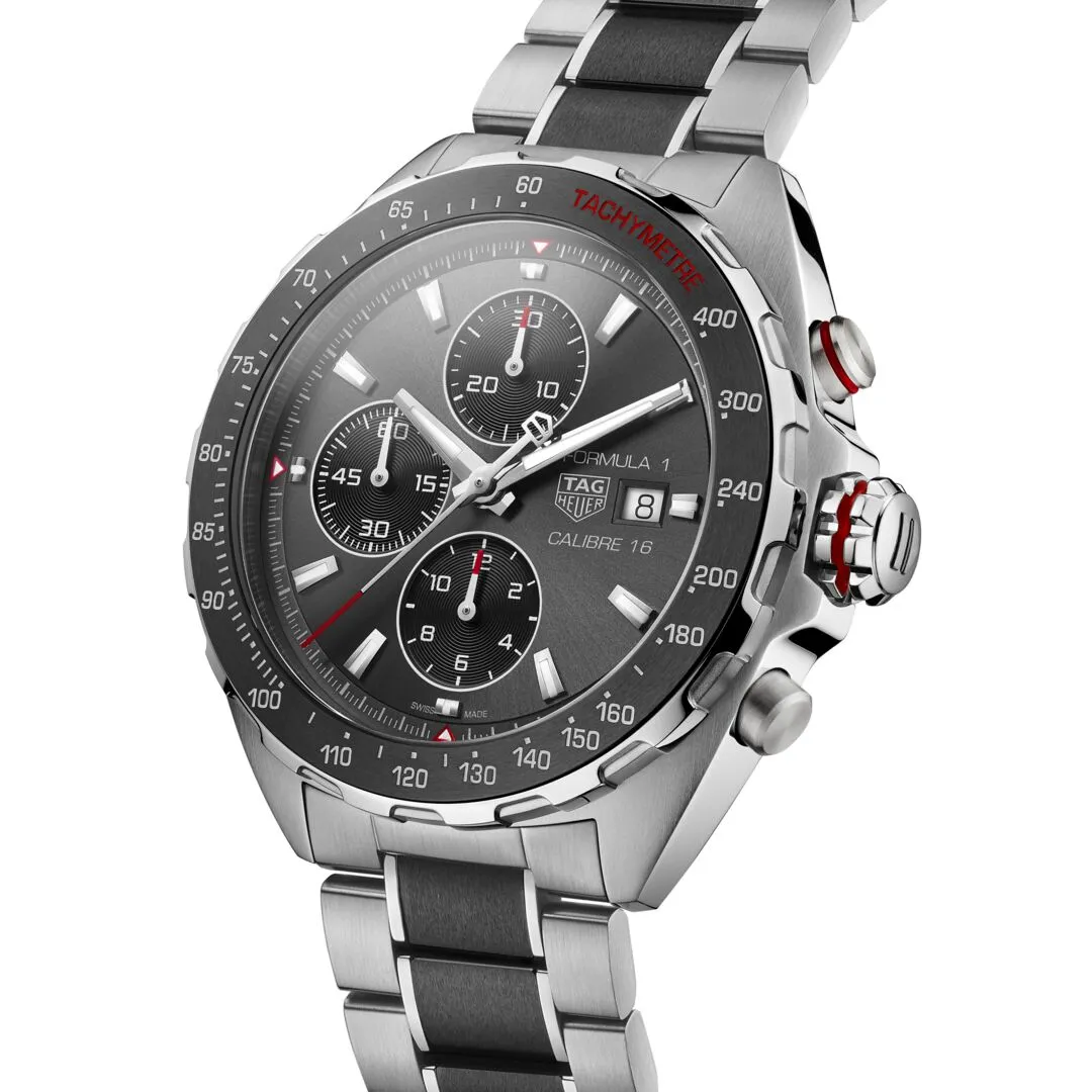 TAG Heuer Formula 1 Men's Calibre 16 Chronograph Anthracite Dial Watch with Ceramic Bezel