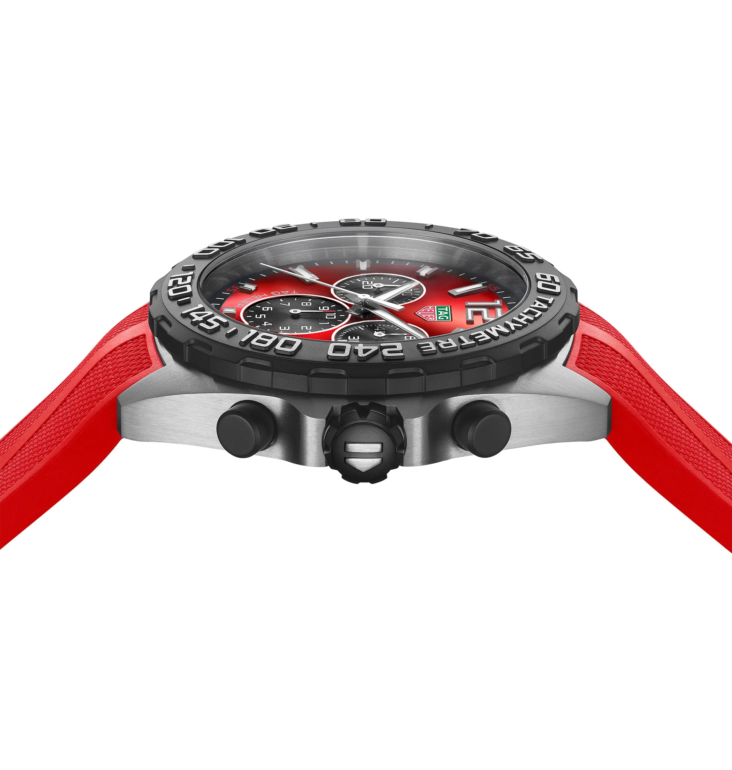 TAG Heuer Formula 1 Men's Quartz Chronograph Red Dial and Rubber Strap Watch