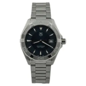 Tag Heuer Men's Aquaracer Quartz Stainless Steel 41mm Blue Stick Dial Watch Reference #: WAY1112.BA0928