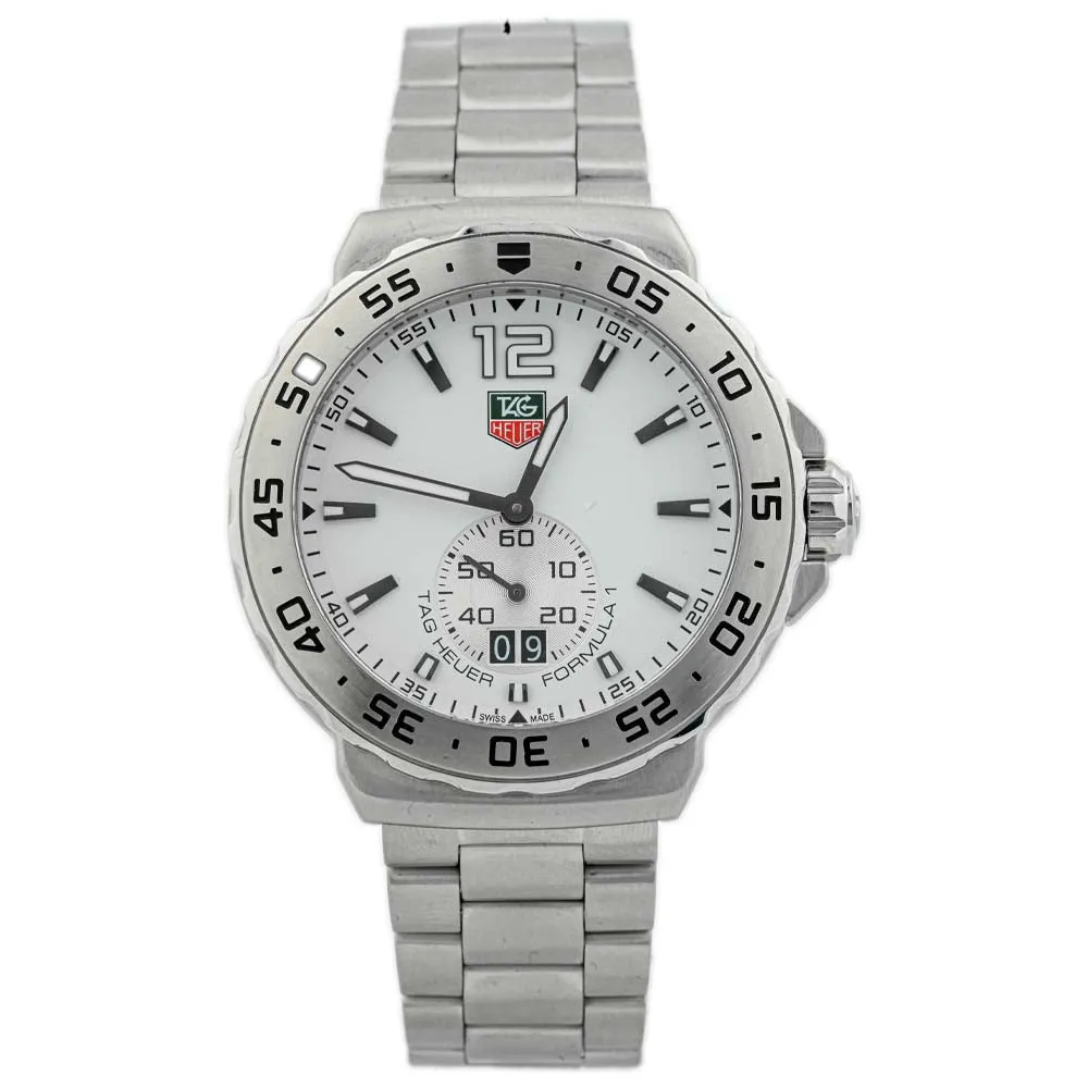Tag Heuer Men's Formula 1 Quartz Stainless Steel 42mm White Stick Dial Watch Reference #: WAU1113.BA0858
