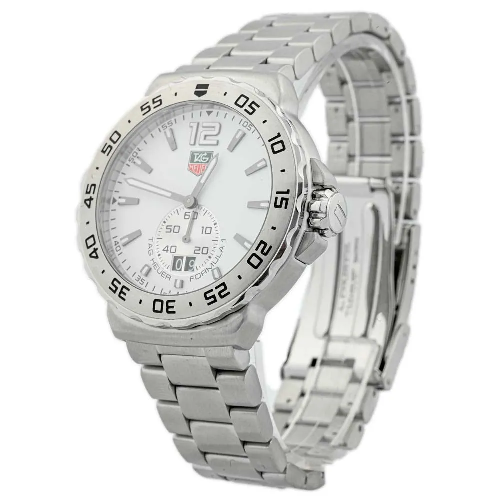 Tag Heuer Men's Formula 1 Quartz Stainless Steel 42mm White Stick Dial Watch Reference #: WAU1113.BA0858