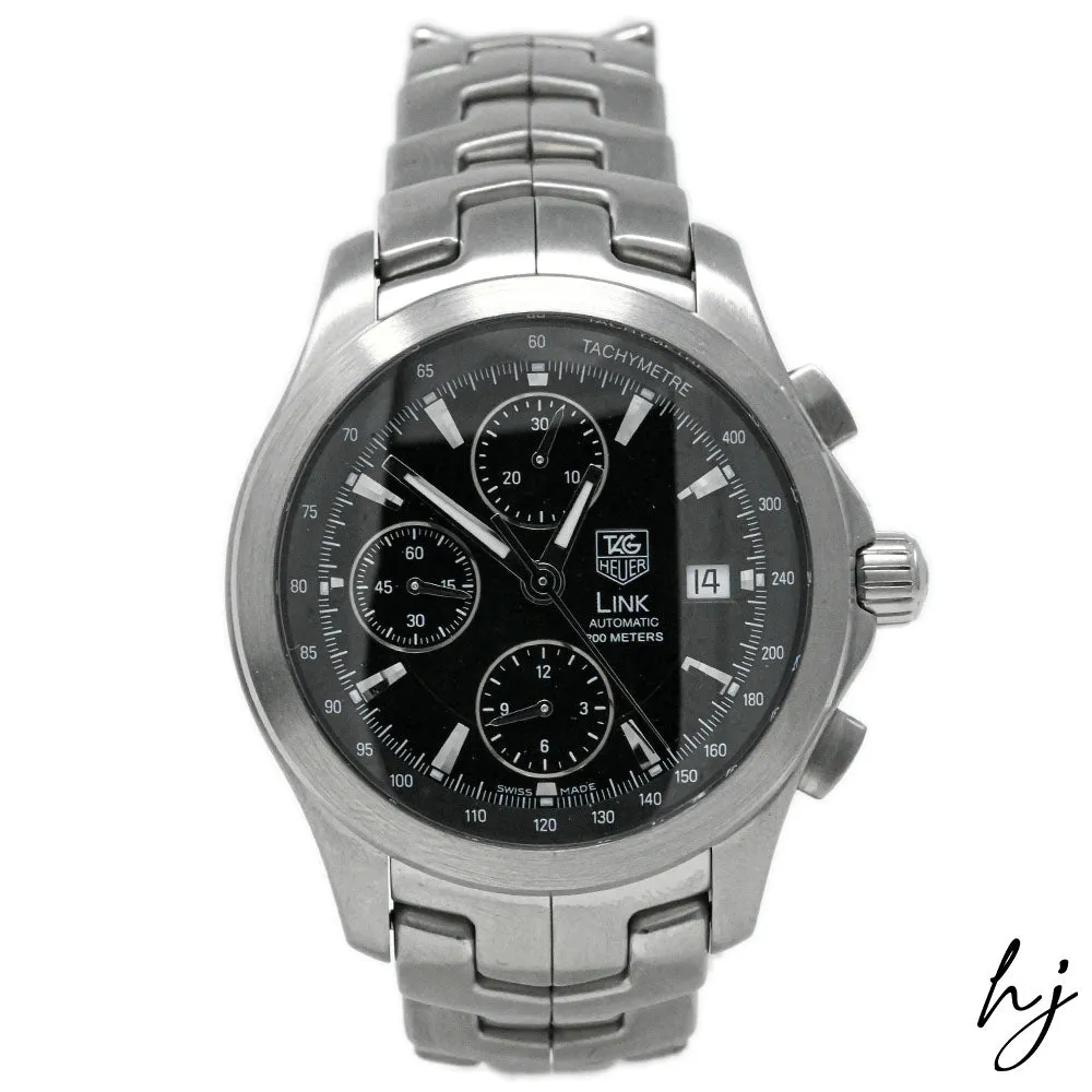 Tag Heuer Men's Link Stainless Steel 42mm Black Stick Dial Watch Reference #: CJF2110.BA0576