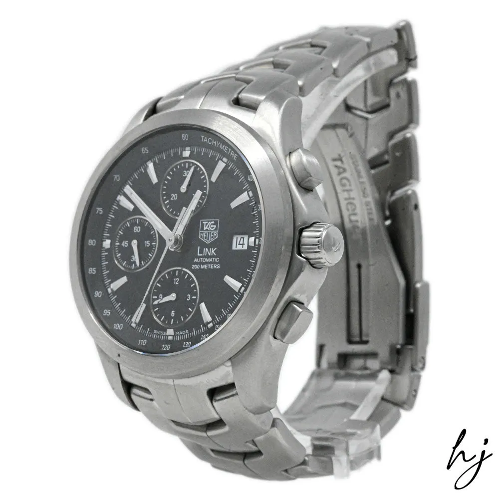 Tag Heuer Men's Link Stainless Steel 42mm Black Stick Dial Watch Reference #: CJF2110.BA0576